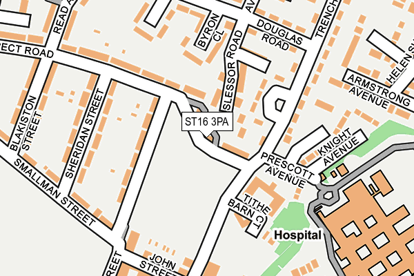 ST16 3PA map - OS OpenMap – Local (Ordnance Survey)