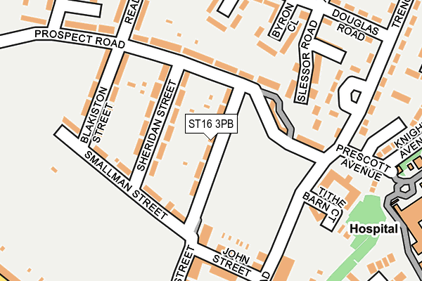ST16 3PB map - OS OpenMap – Local (Ordnance Survey)