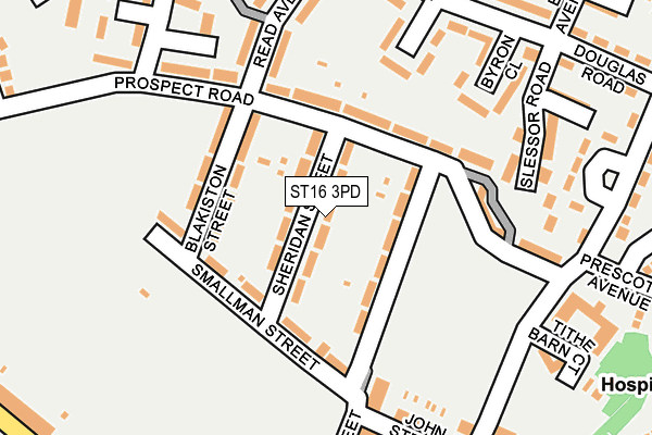 ST16 3PD map - OS OpenMap – Local (Ordnance Survey)