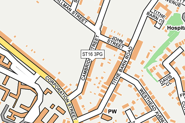 ST16 3PG map - OS OpenMap – Local (Ordnance Survey)