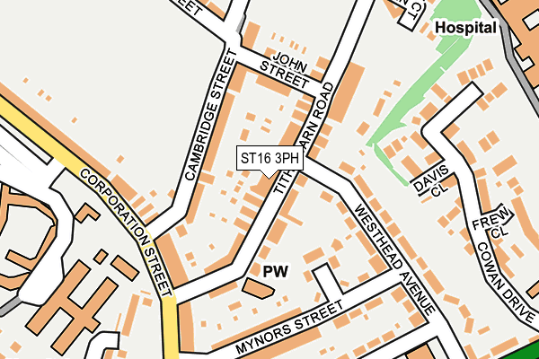 ST16 3PH map - OS OpenMap – Local (Ordnance Survey)