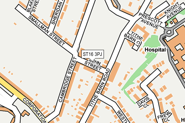 ST16 3PJ map - OS OpenMap – Local (Ordnance Survey)