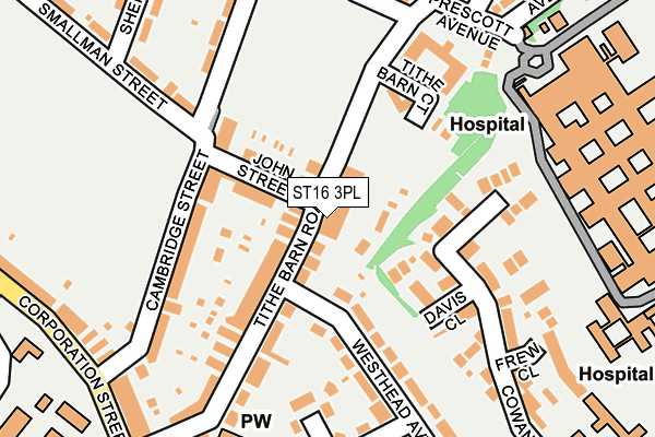 ST16 3PL map - OS OpenMap – Local (Ordnance Survey)