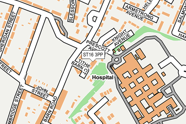 ST16 3PP map - OS OpenMap – Local (Ordnance Survey)
