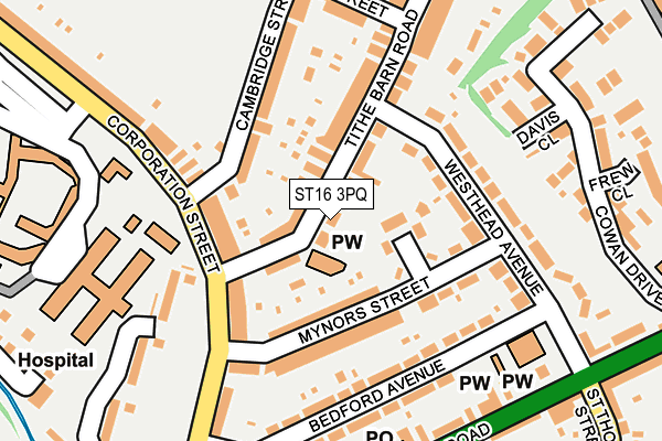 ST16 3PQ map - OS OpenMap – Local (Ordnance Survey)