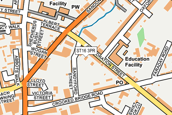 ST16 3PR map - OS OpenMap – Local (Ordnance Survey)