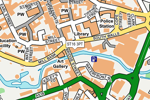 ST16 3PT map - OS OpenMap – Local (Ordnance Survey)