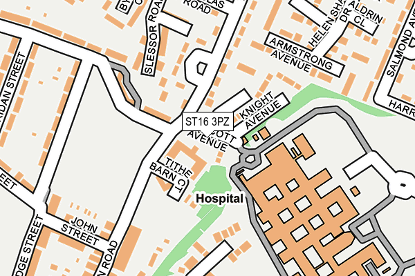 ST16 3PZ map - OS OpenMap – Local (Ordnance Survey)