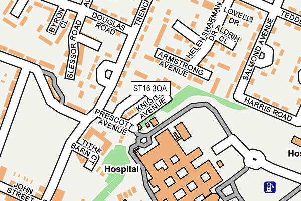 ST16 3QA map - OS OpenMap – Local (Ordnance Survey)