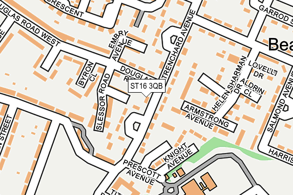 ST16 3QB map - OS OpenMap – Local (Ordnance Survey)