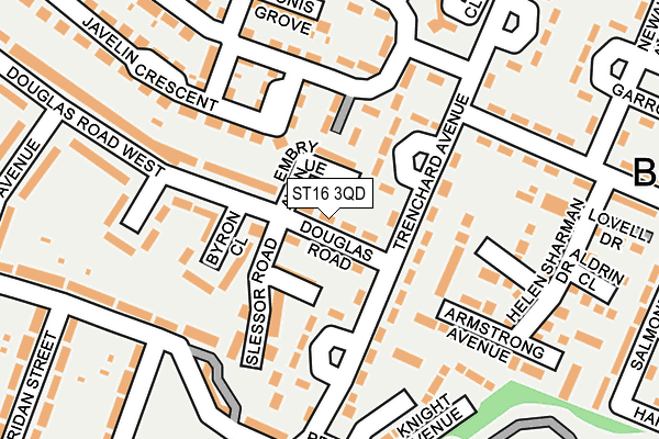ST16 3QD map - OS OpenMap – Local (Ordnance Survey)