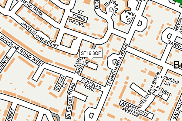 ST16 3QF map - OS OpenMap – Local (Ordnance Survey)