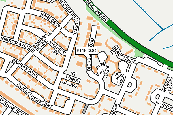 ST16 3QG map - OS OpenMap – Local (Ordnance Survey)