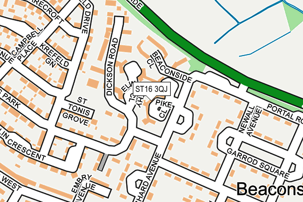 ST16 3QJ map - OS OpenMap – Local (Ordnance Survey)