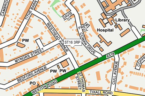 ST16 3RP map - OS OpenMap – Local (Ordnance Survey)