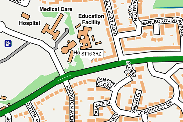 ST16 3RZ map - OS OpenMap – Local (Ordnance Survey)