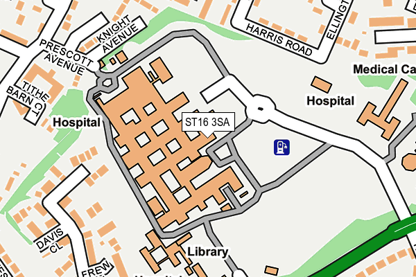 ST16 3SA map - OS OpenMap – Local (Ordnance Survey)