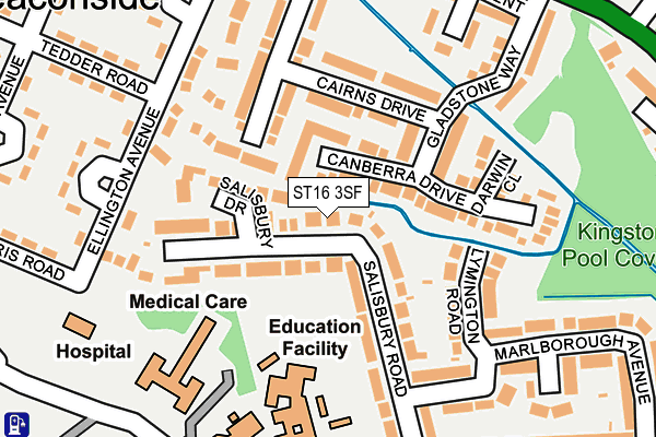 ST16 3SF map - OS OpenMap – Local (Ordnance Survey)