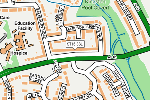 ST16 3SL map - OS OpenMap – Local (Ordnance Survey)