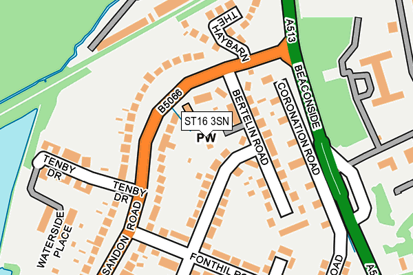 ST16 3SN map - OS OpenMap – Local (Ordnance Survey)