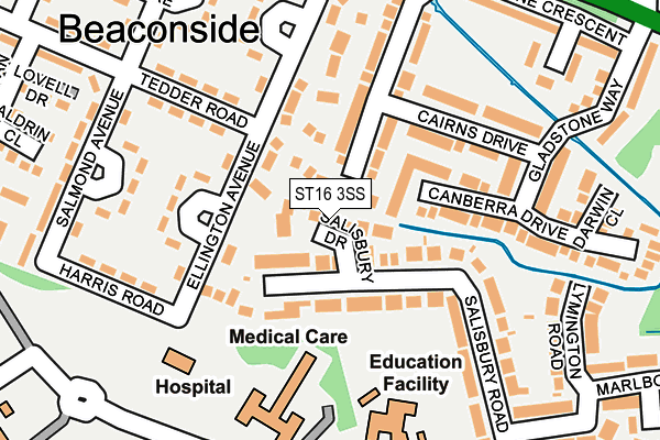 ST16 3SS map - OS OpenMap – Local (Ordnance Survey)