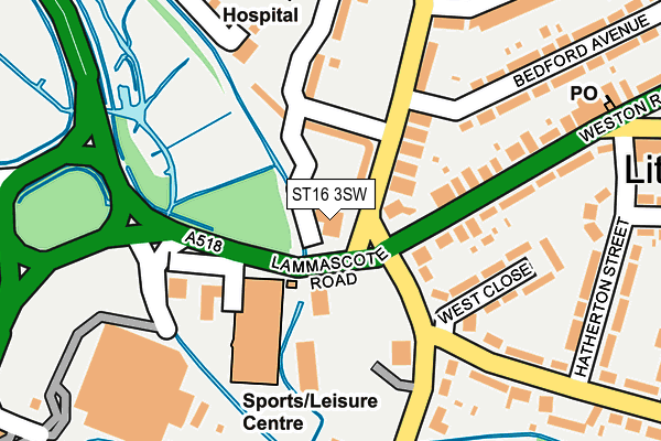 ST16 3SW map - OS OpenMap – Local (Ordnance Survey)