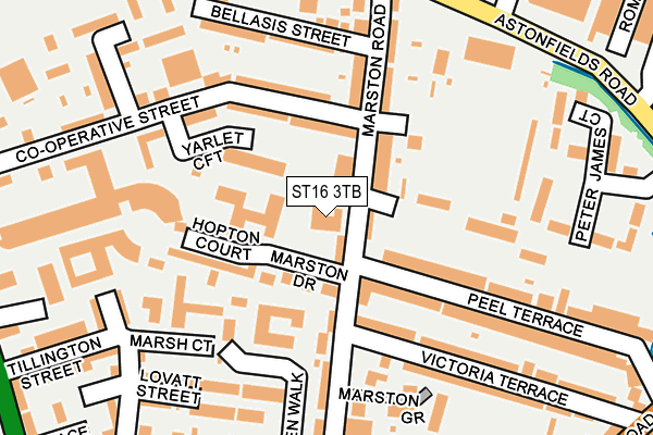 ST16 3TB map - OS OpenMap – Local (Ordnance Survey)