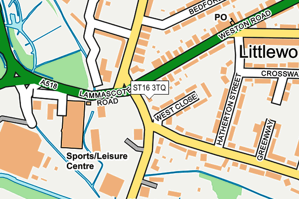 ST16 3TQ map - OS OpenMap – Local (Ordnance Survey)