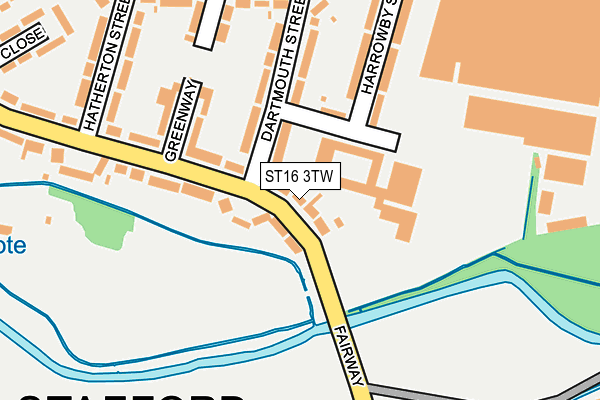 ST16 3TW map - OS OpenMap – Local (Ordnance Survey)