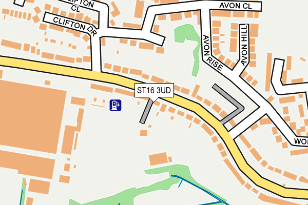 ST16 3UD map - OS OpenMap – Local (Ordnance Survey)