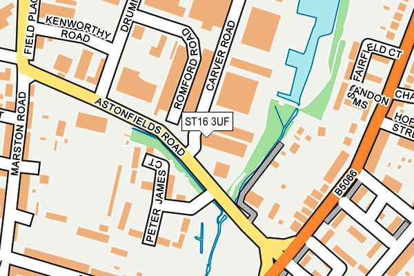 ST16 3UF map - OS OpenMap – Local (Ordnance Survey)