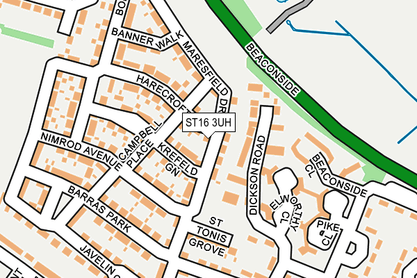 ST16 3UH map - OS OpenMap – Local (Ordnance Survey)
