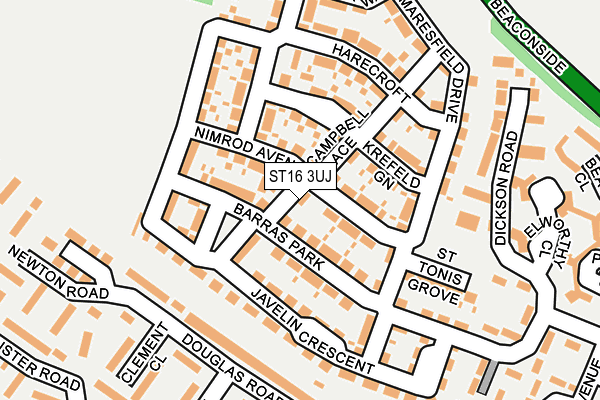 ST16 3UJ map - OS OpenMap – Local (Ordnance Survey)