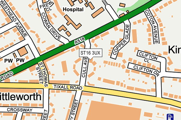 ST16 3UX map - OS OpenMap – Local (Ordnance Survey)