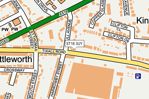ST16 3UY map - OS OpenMap – Local (Ordnance Survey)