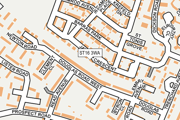 ST16 3WA map - OS OpenMap – Local (Ordnance Survey)