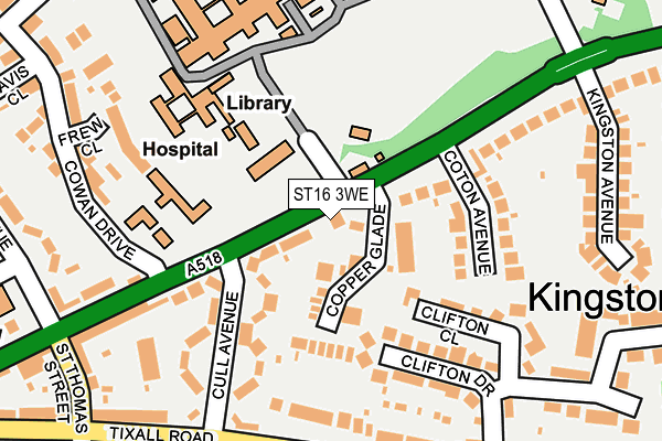 ST16 3WE map - OS OpenMap – Local (Ordnance Survey)