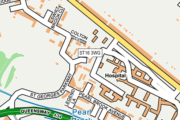 ST16 3WG map - OS OpenMap – Local (Ordnance Survey)