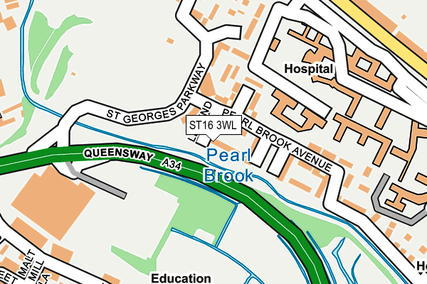 ST16 3WL map - OS OpenMap – Local (Ordnance Survey)
