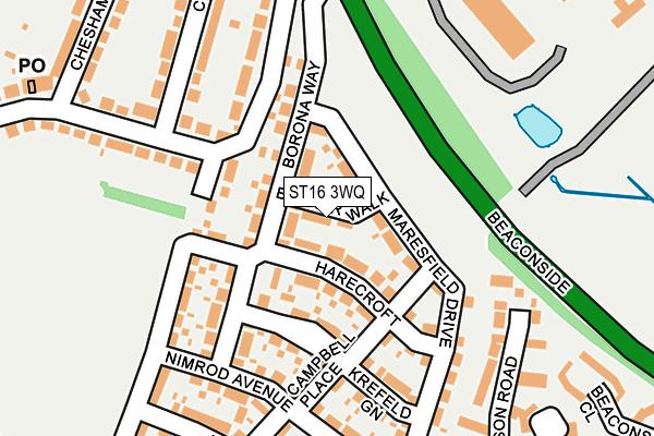 ST16 3WQ map - OS OpenMap – Local (Ordnance Survey)