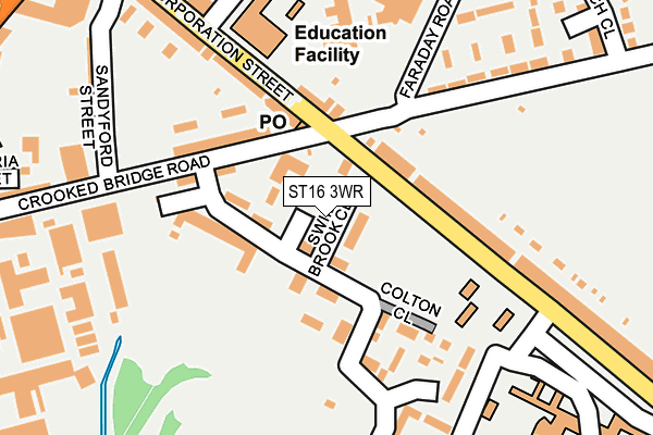 ST16 3WR map - OS OpenMap – Local (Ordnance Survey)
