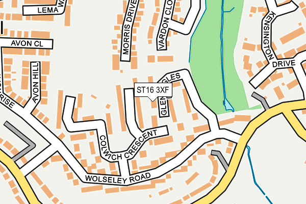 ST16 3XF map - OS OpenMap – Local (Ordnance Survey)