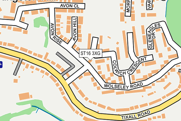 ST16 3XG map - OS OpenMap – Local (Ordnance Survey)
