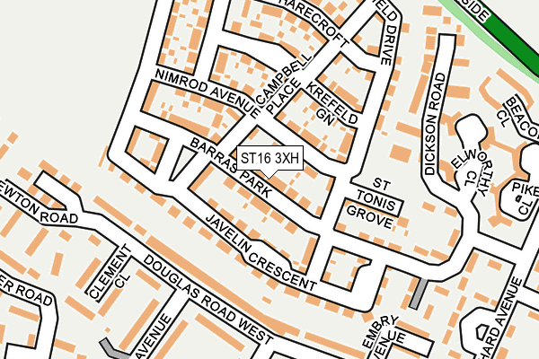ST16 3XH map - OS OpenMap – Local (Ordnance Survey)