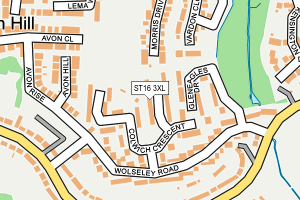 ST16 3XL map - OS OpenMap – Local (Ordnance Survey)