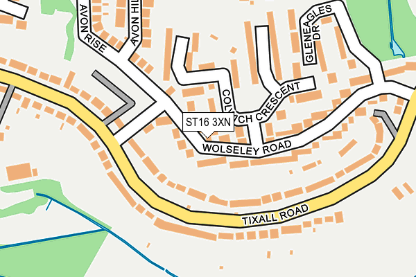 ST16 3XN map - OS OpenMap – Local (Ordnance Survey)