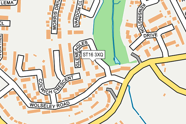 ST16 3XQ map - OS OpenMap – Local (Ordnance Survey)