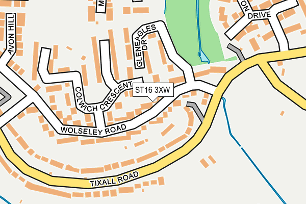 ST16 3XW map - OS OpenMap – Local (Ordnance Survey)