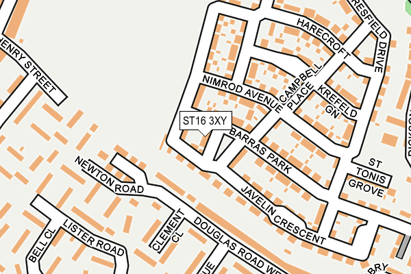 ST16 3XY map - OS OpenMap – Local (Ordnance Survey)