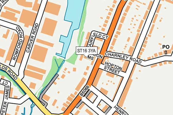 ST16 3YA map - OS OpenMap – Local (Ordnance Survey)